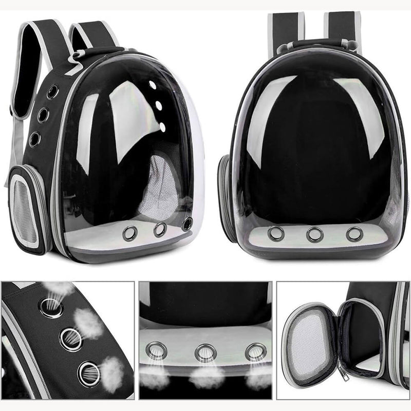 Mochila para transporte de PETS - Respiravel Aprovada para Transporte de Ônibus ou Avião Visão Panoramica