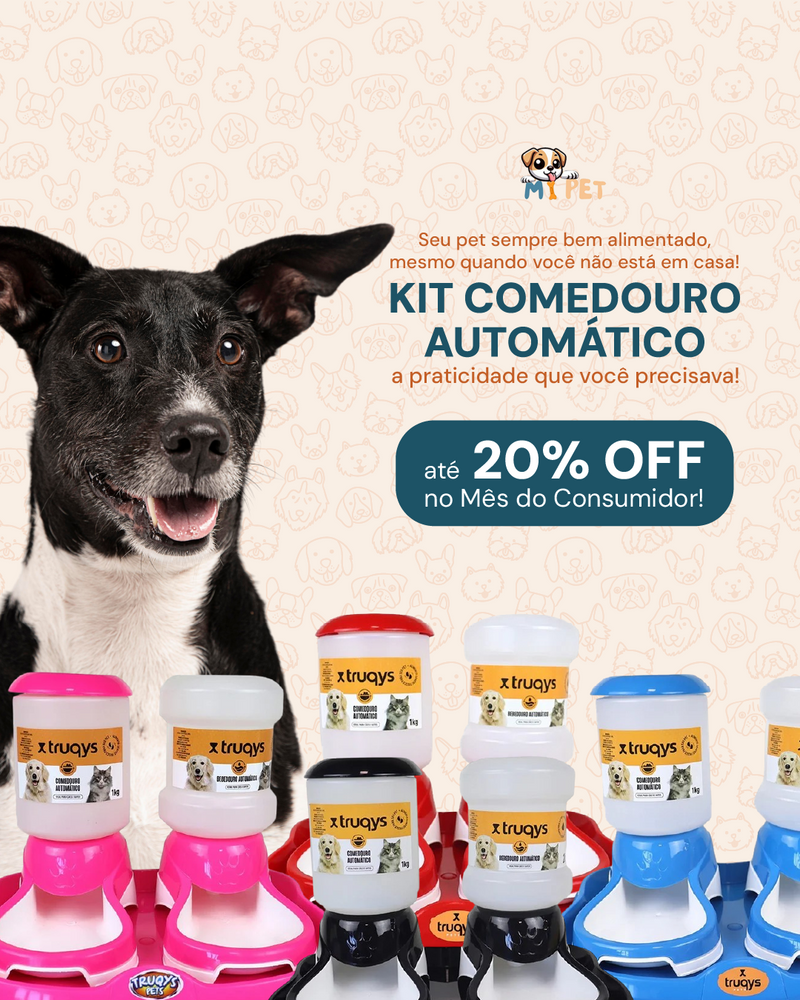 Kit Comedouro Automático 🐾 Alimente e Hidrate Seu Pet com Praticidade e Estilo! 🐶🐱