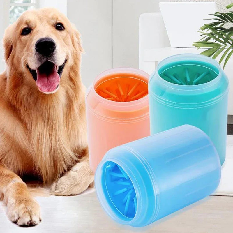 Escova Portátil de Silicone para Limpeza de Patas de Pets – Conforto e Higiene para Cães e Gatos!
