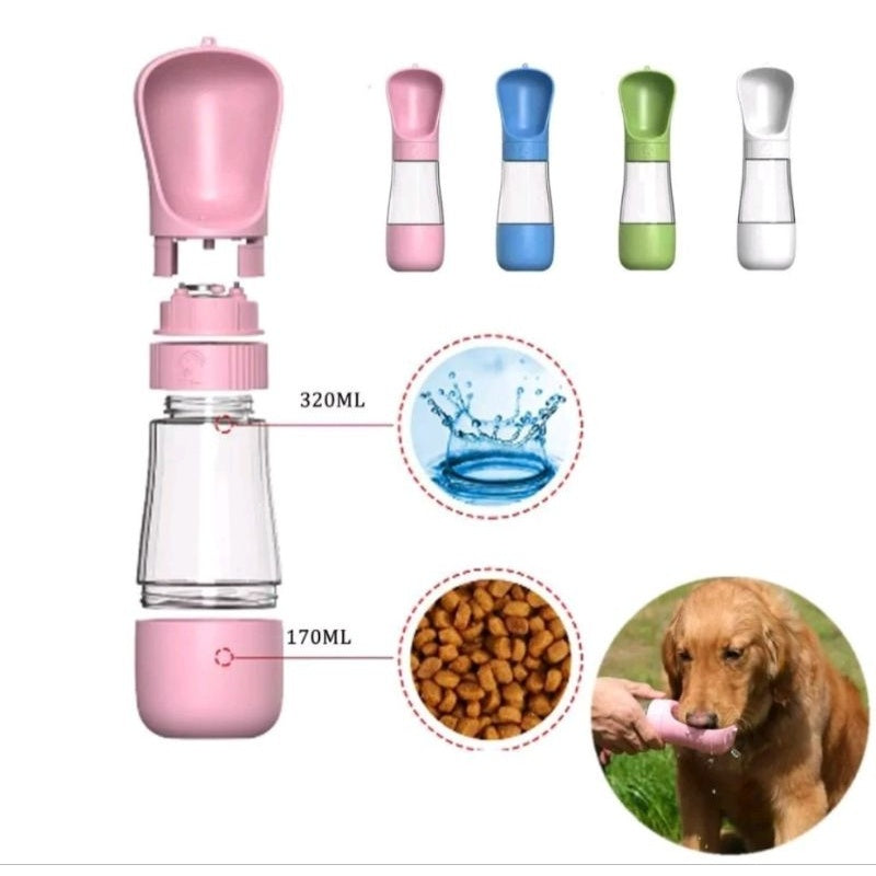 Garrafa com alimentador  2 em 1 🐶 Hidratação Fácil e Prática para o Seu Melhor Amigo! 🐾